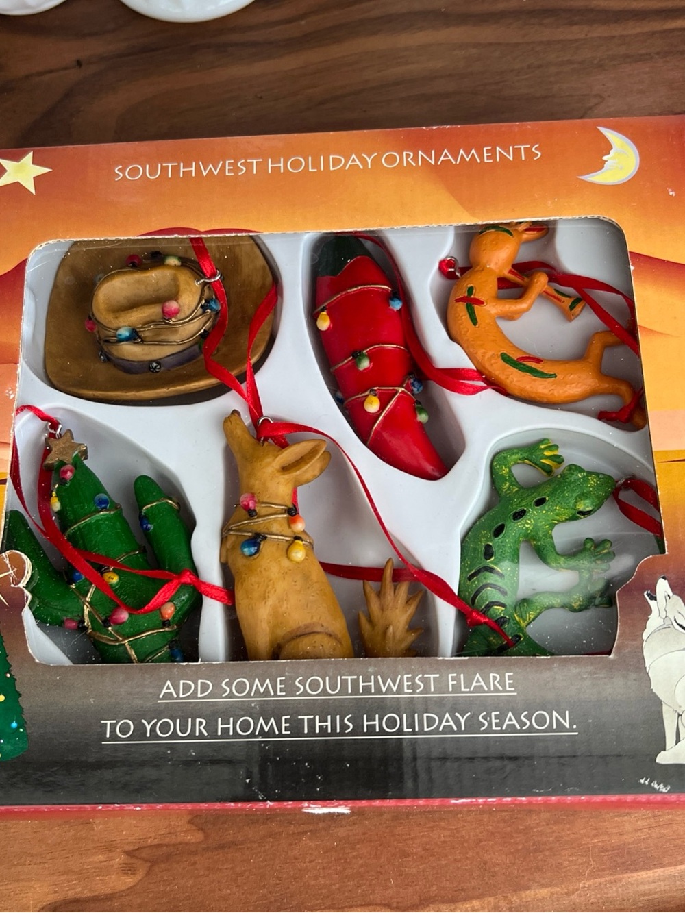 Southwest Holiday Ornaments Set - Multi-Color Festive Icons